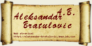 Aleksandar Bratulović vizit kartica
